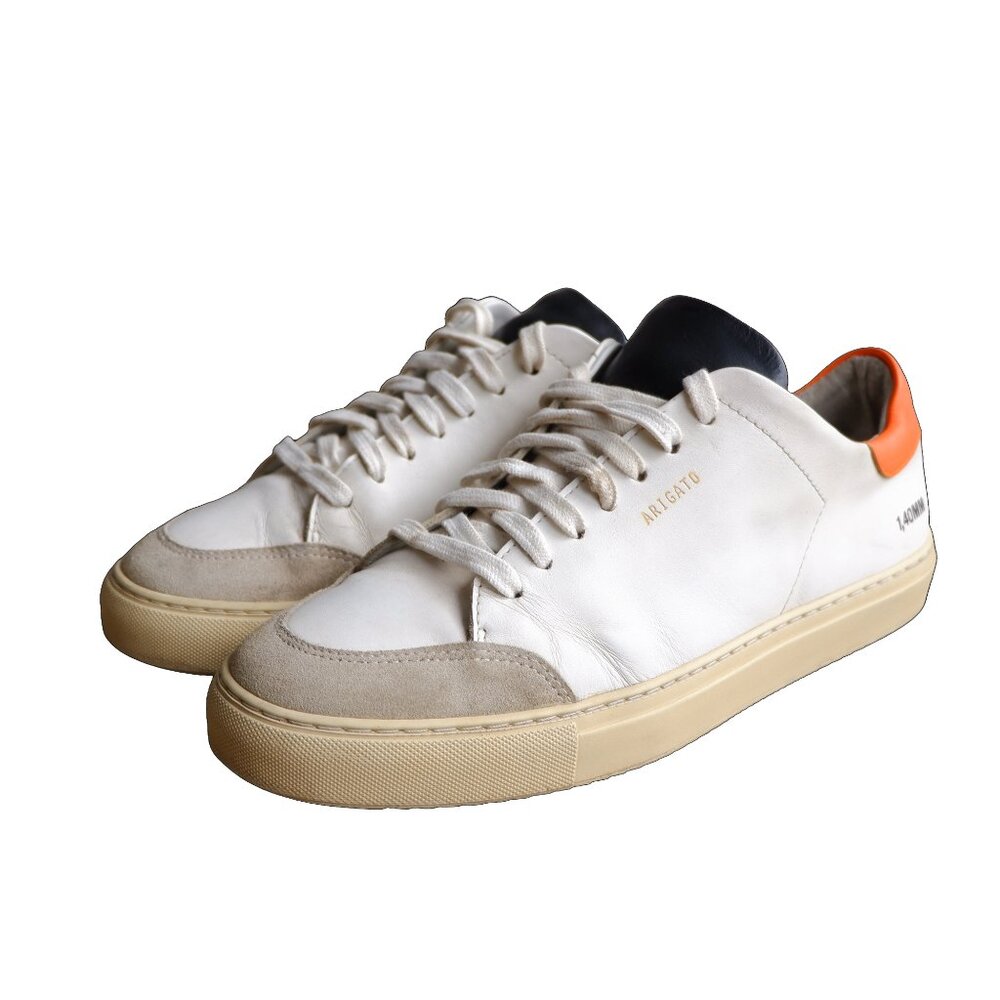 Axel Arigato White/Orange Leather Sneakers Size 8 US Mens
